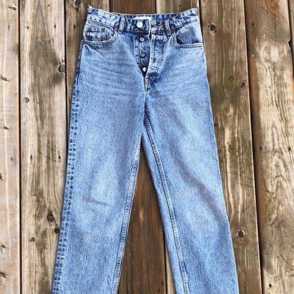 Zara button fly mom jeans . Worn once - Picture 2 of 3
